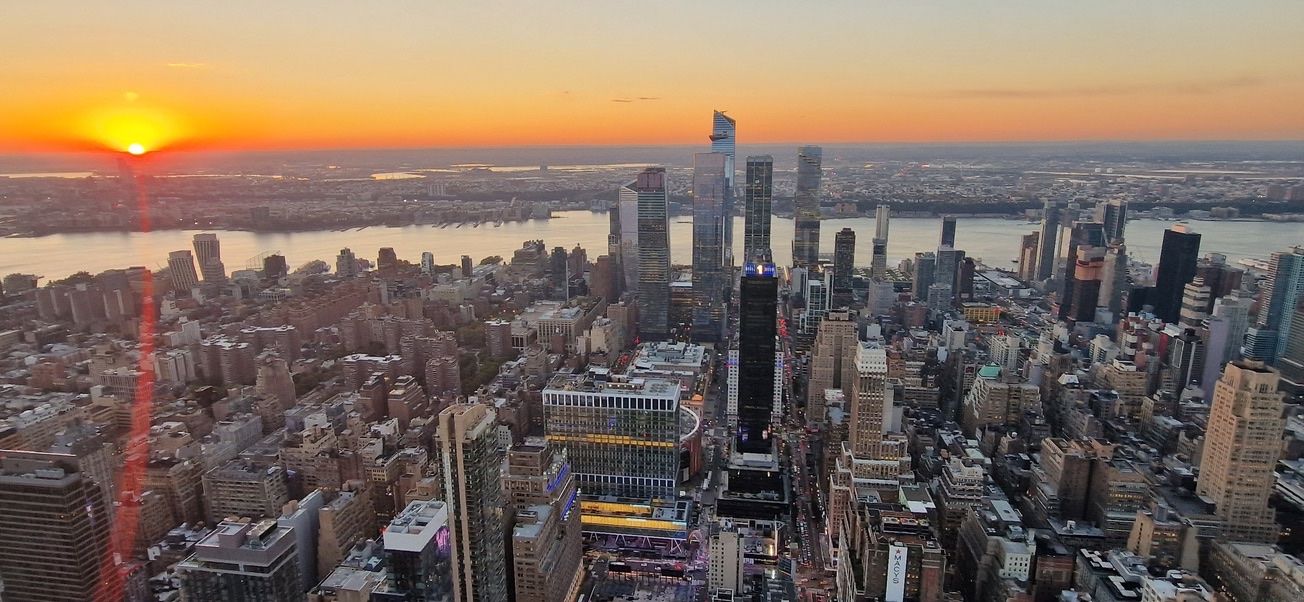 New York skyline at sunset wall art print