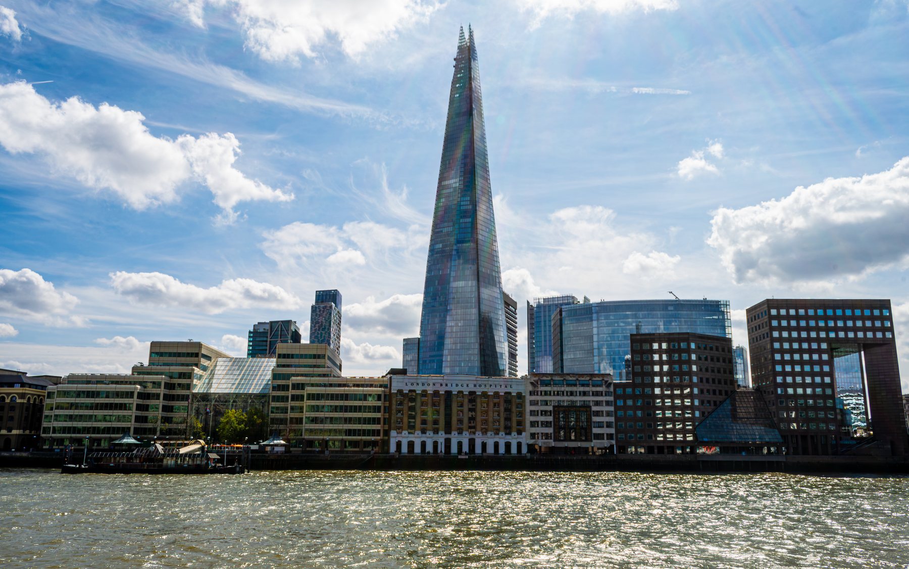 The Shard skyscraper viewed across the River Thames, landscape photography, London