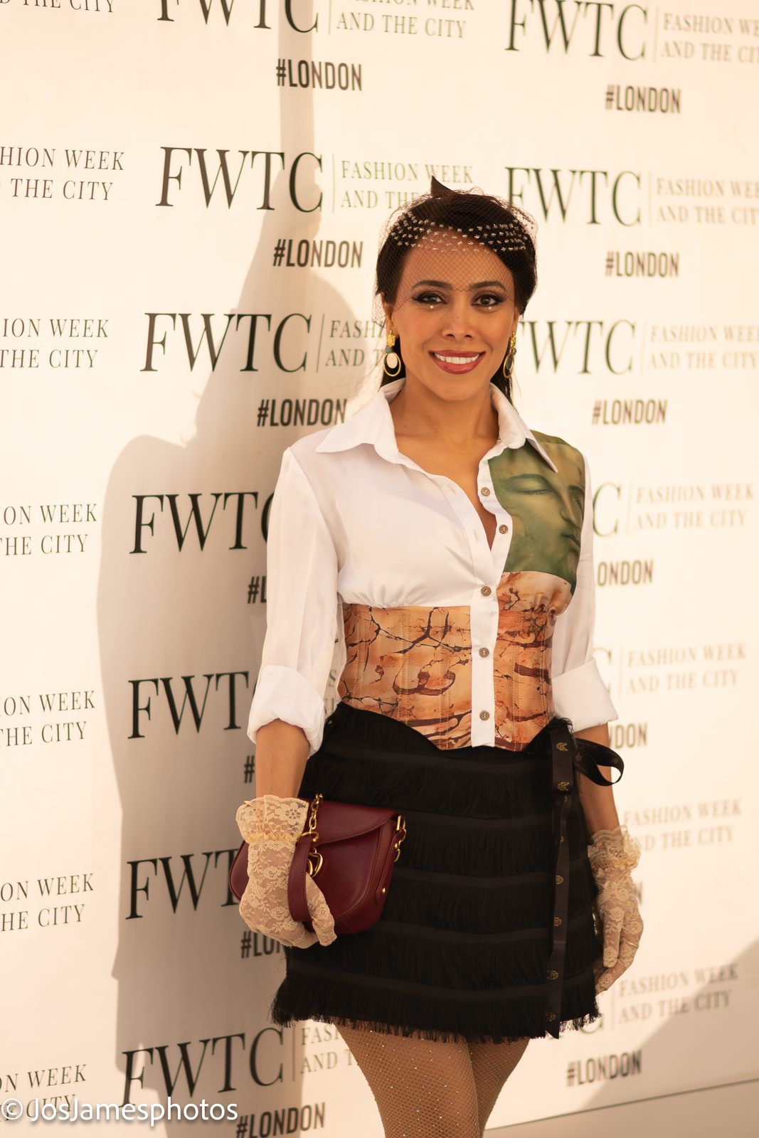 Samira Ebrahimi on the Fashion Week and the City red carpet in her own design, London Fashion Week 2026